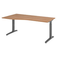 SCHREIBTISCH Serie-XB 100/180/74 cm in Nussbaumfarben/Graphitfarben - Nussbaumfarben/Graphitfarben, Holzwerkstoff (100/180/74cm) - bümö