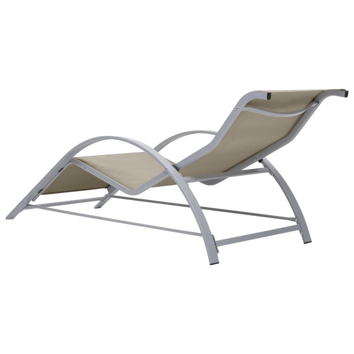 SONNENLIEGE Textilene und Aluminium Creme - Creme, Textil (60/66/167cm) - furnicato