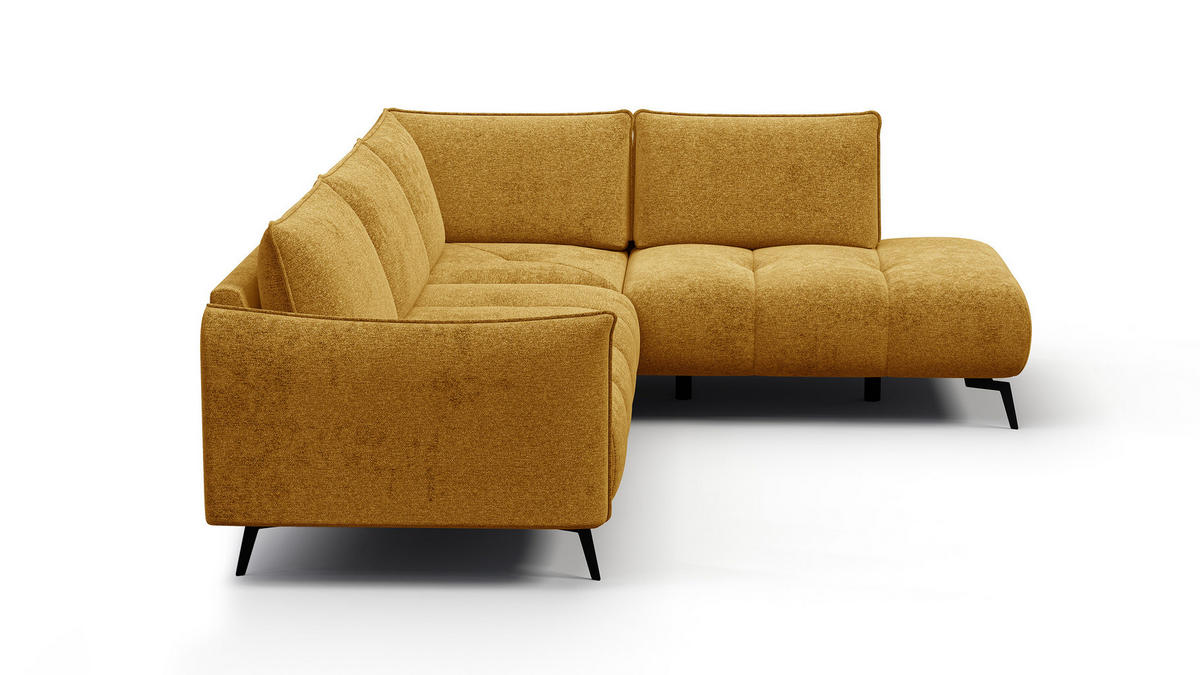ECKSOFA AERA 5-Sitzer rechts, gelb - Gelb/Schwarz, Holz/Textil (268/206cm) - Courtois Laville