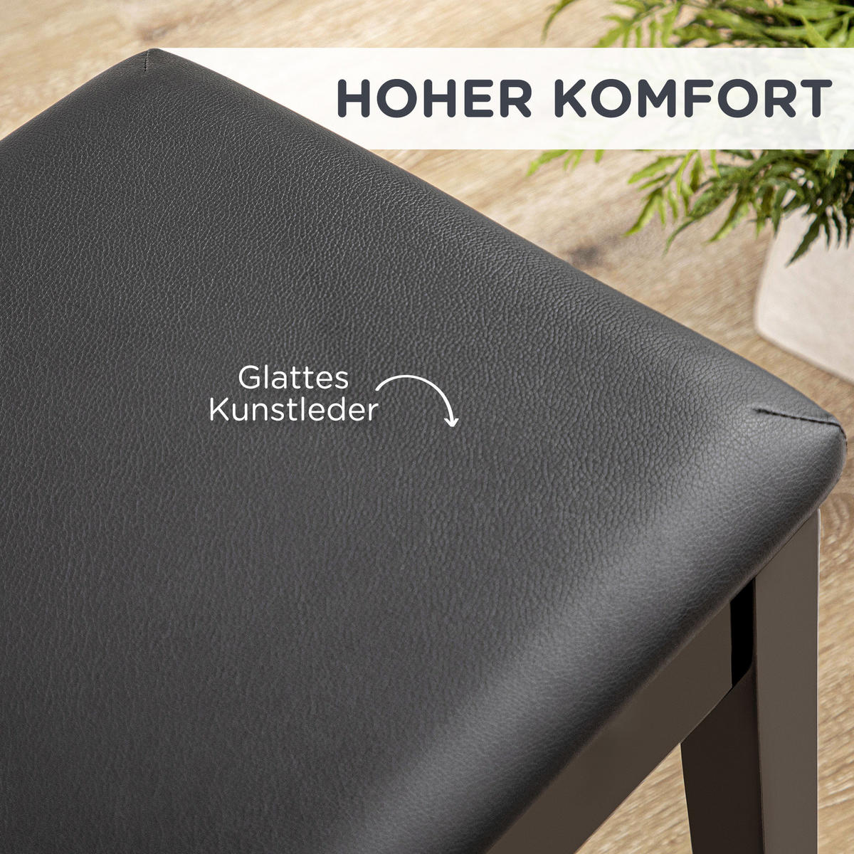KLAVIERBANK, Klavierhocker, Schwarz - Schwarz, Holz (35/49/75cm) - HOMCOM