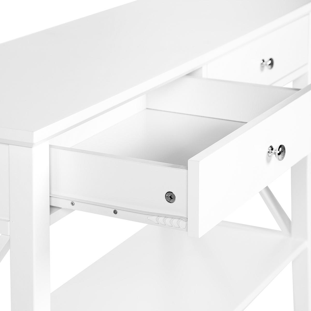 KONSOLENTISCH weiß 2 Schubladen Avenue - Weiß, Holzwerkstoff (35/100/80cm) - Beliani
