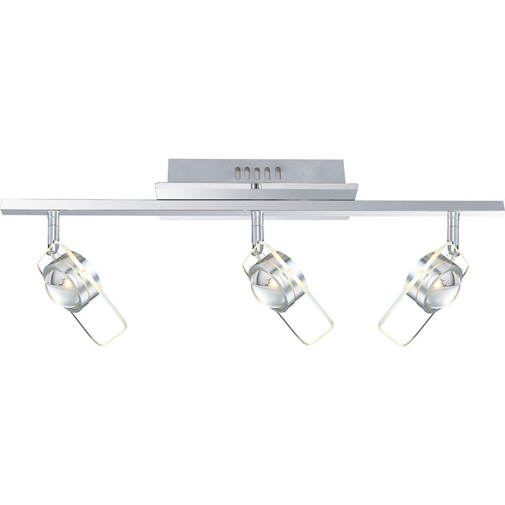 LED DECKENLEUCHTE SVEN Chrom Silber - Silberfarben, Glas (65/13/18cm) - Globo Lighting