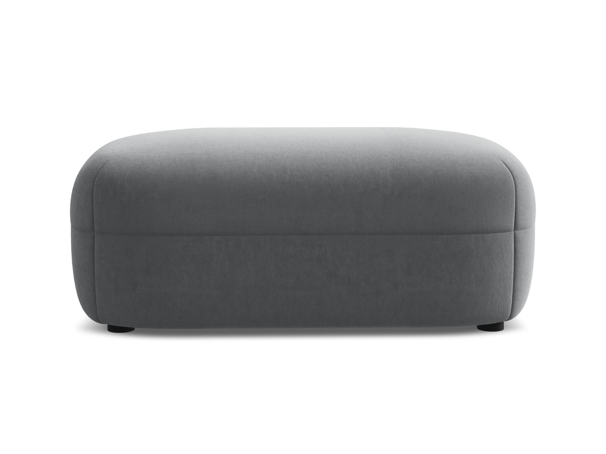 POUF Samt Stoff Grau - Dunkelgrau/Schwarz, Kunststoff/Textil (92/40/48cm) - Makamii