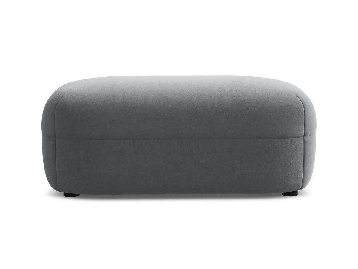 POUF Samt Stoff Grau - Dunkelgrau/Schwarz, Kunststoff/Textil (92/40/48cm) - Makamii