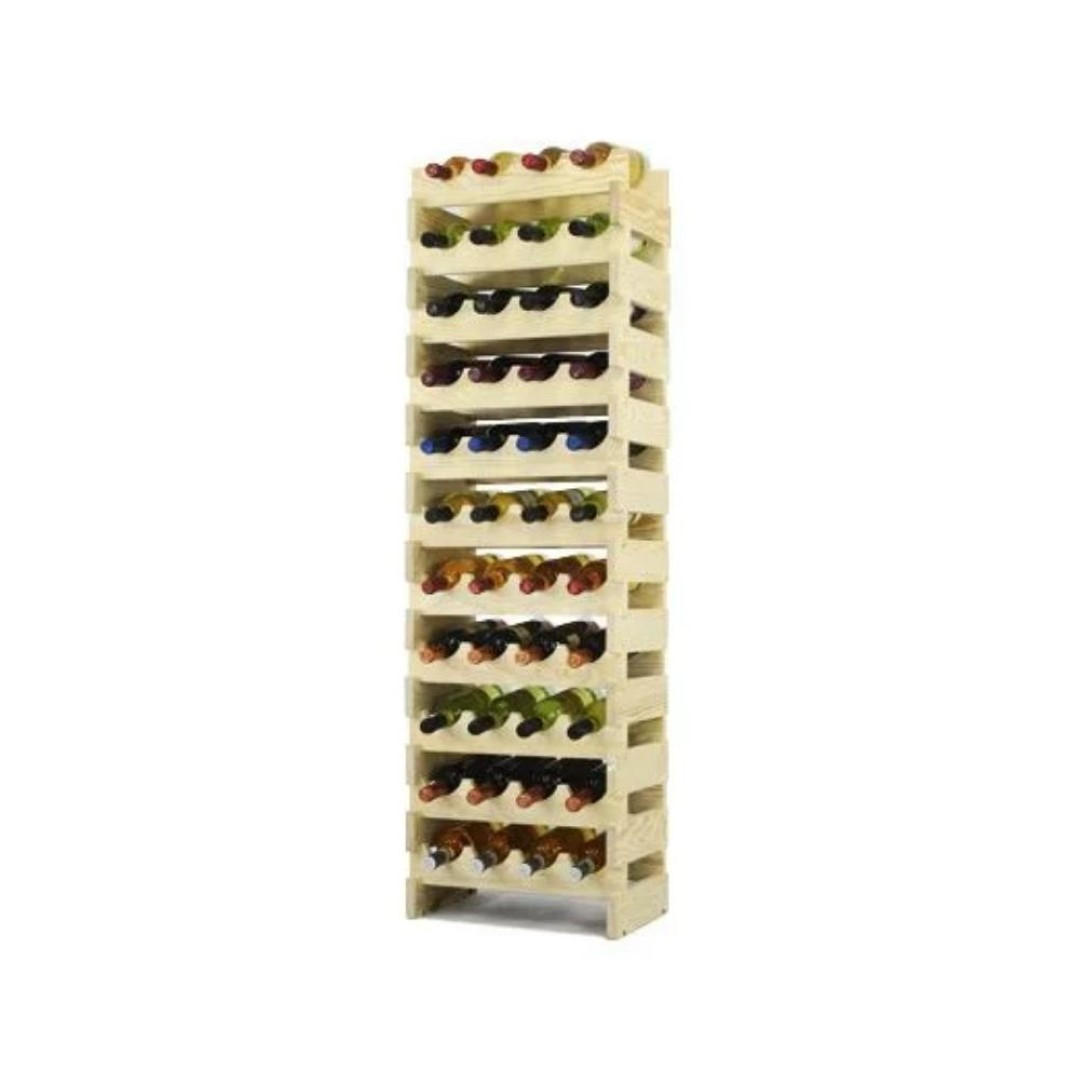 WEINREGAL Vinoteca Flex 123x47x29 cm 44 Flaschen Massives Kiefernholz Natur Unbehandelt - Naturfarben, Holz (47/123/29cm) - PROREGAL