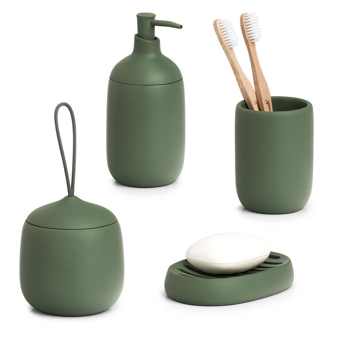 SEIFENSCHALE Modern - Grün, Kunststoff (9/2.5/13cm)