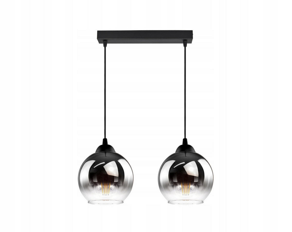 PENDELLEUCHTE MASUR - Transparent/Anthrazit, Glas/Metall (15/40/80cm) - kiki design