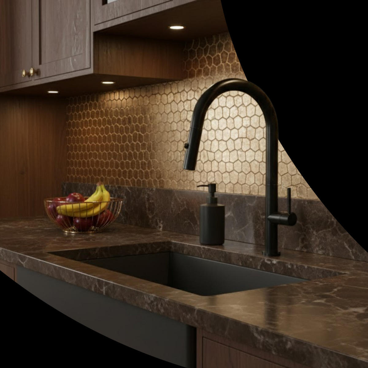 KÜCHENARMATUR Livia Schwarz - Schwarz, Metall (24/43/24cm) - Granitan