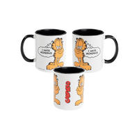 KAFFEEBECHER Garfield I hate Mondays Schwarz/Weiß 320 ml - Multicolor, Keramik (0.32L) - United Labels
