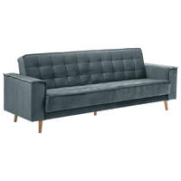 SOFA 3-Sitzer mit Bettfunktion Kavindra Samtvelours azur - Aubergine, Kunststoff (78/84/240cm) - 58aufmkessel