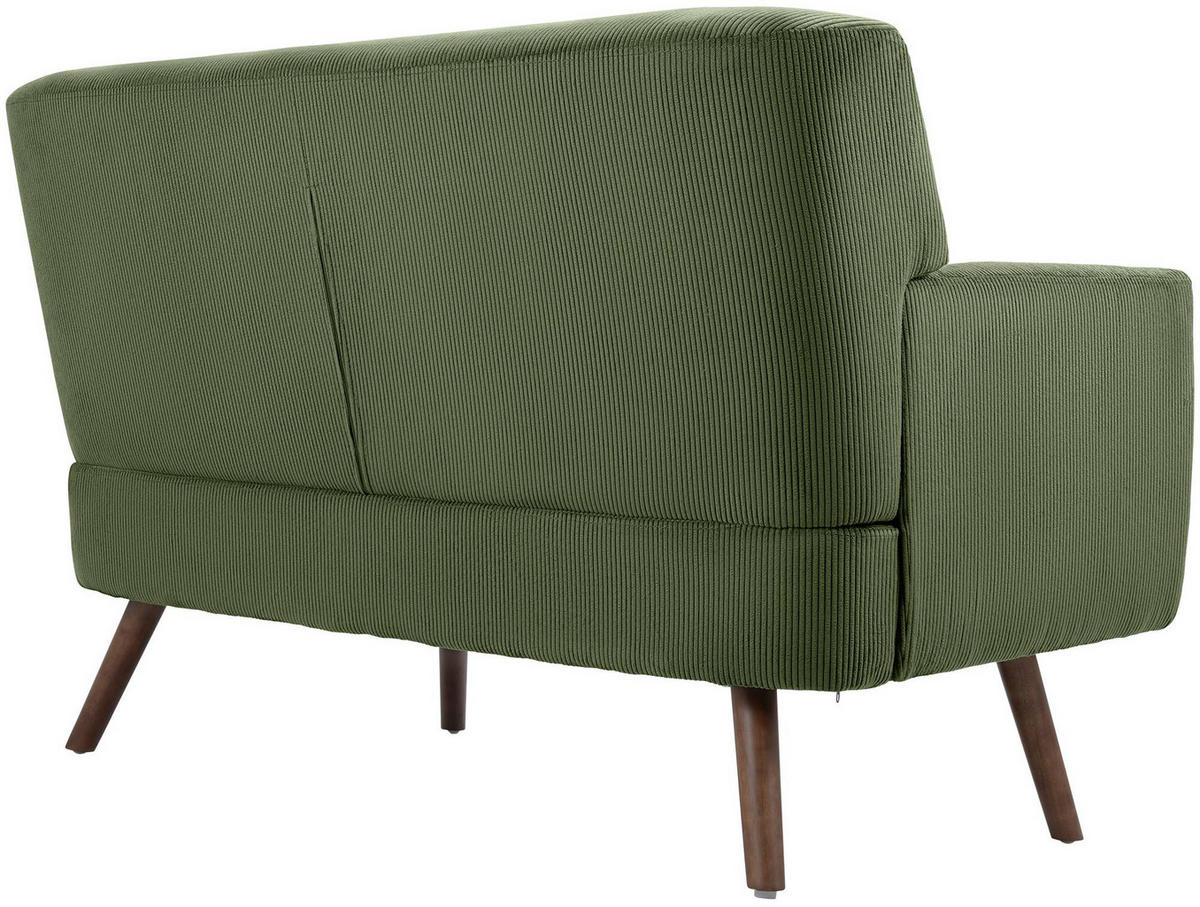 SOFA Arne Cord 2-Sitzer 120x74x81cm Cord Grün Couch - Grün, Kunststoff (120/81/74cm) - DELUKE