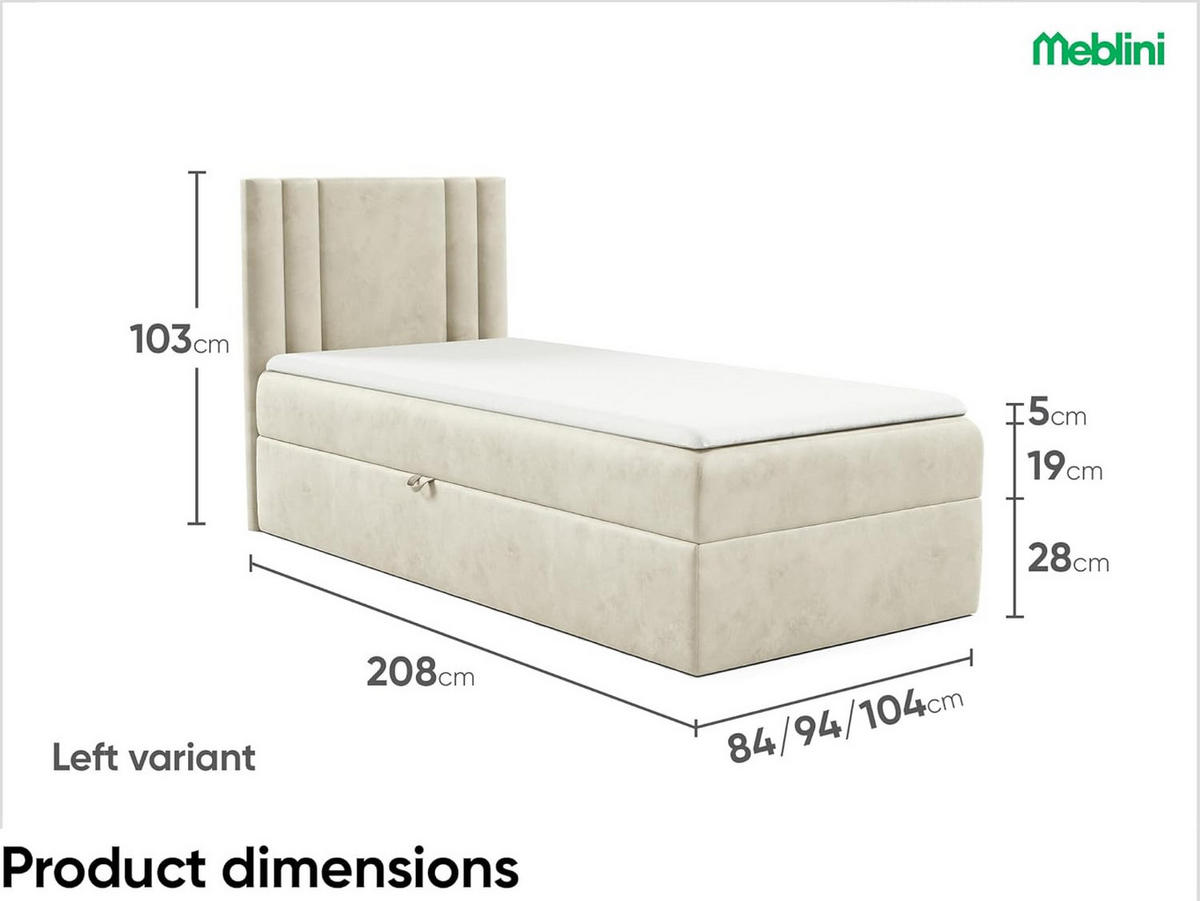 KINDERBETT CARDI - Beige, Holzwerkstoff (94/208cm) - Meblini