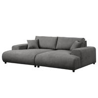 BIGSOFA - Dunkelgrau/Schwarz, Kunststoff/Textil (237/79/144cm) - home24