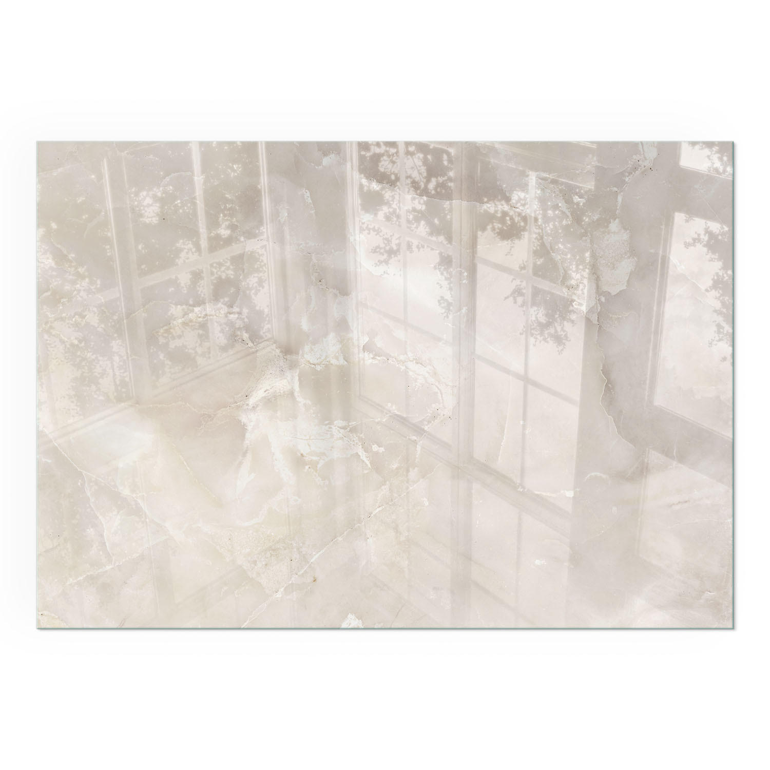 GLASPLATTE für Kamin 100x70 cm - Creme, Glas (100/70/0.4cm) - TULUP