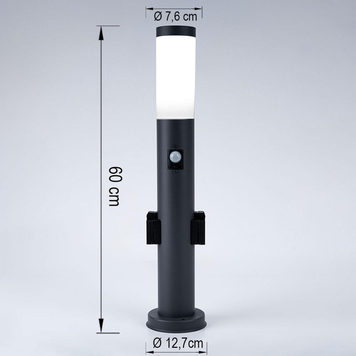 LED AUSSENLEUCHTE Anthrazit RGB - Anthrazit, Metall (7.6/7.6/60cm)