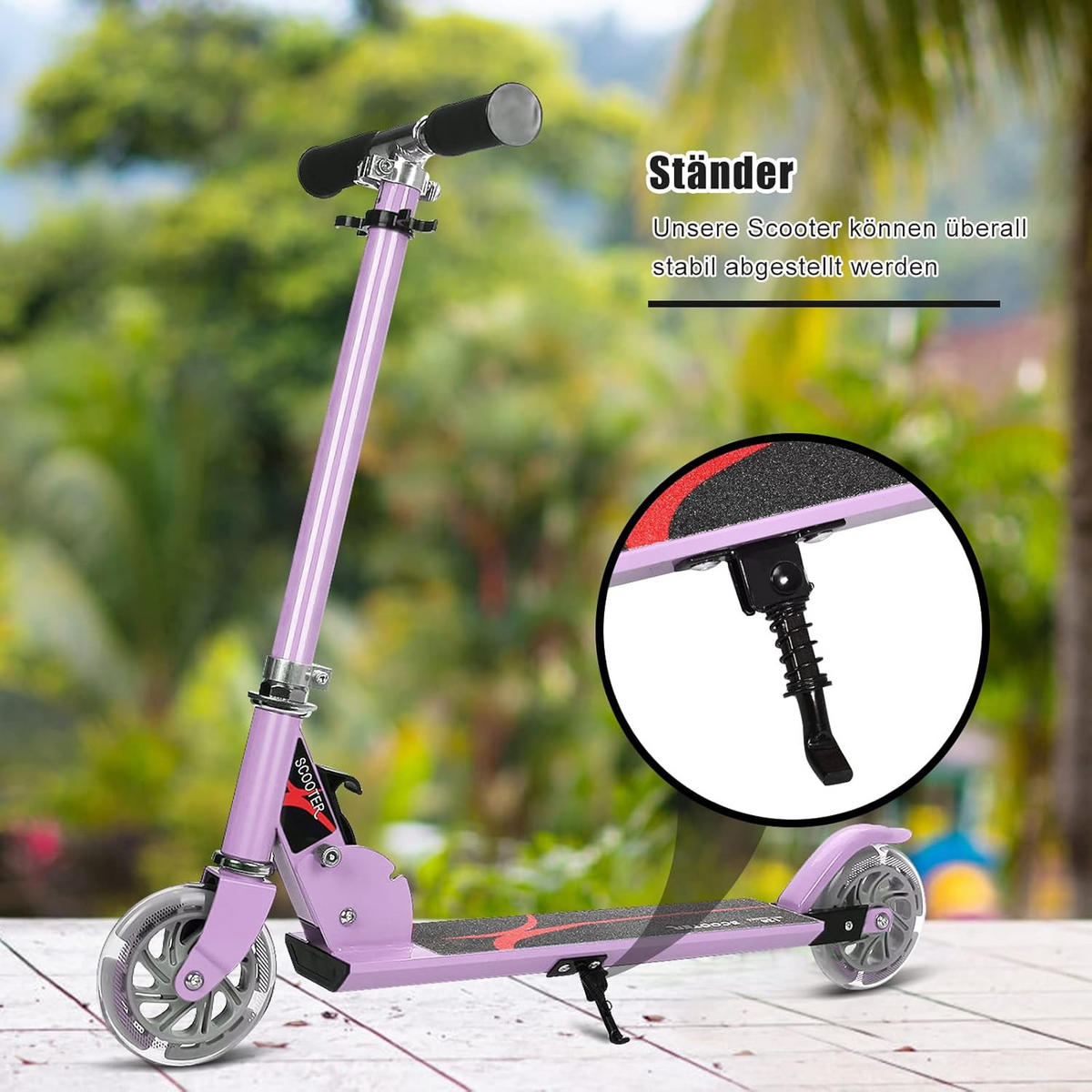 SCOOTER 85cm Purpur - Lila, Kunststoff (10/85/70cm) - COSTWAY