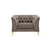 SESSEL Chesterfield Modern-Velluto 17 - Braun, Holz/Textil (106/74/80cm)