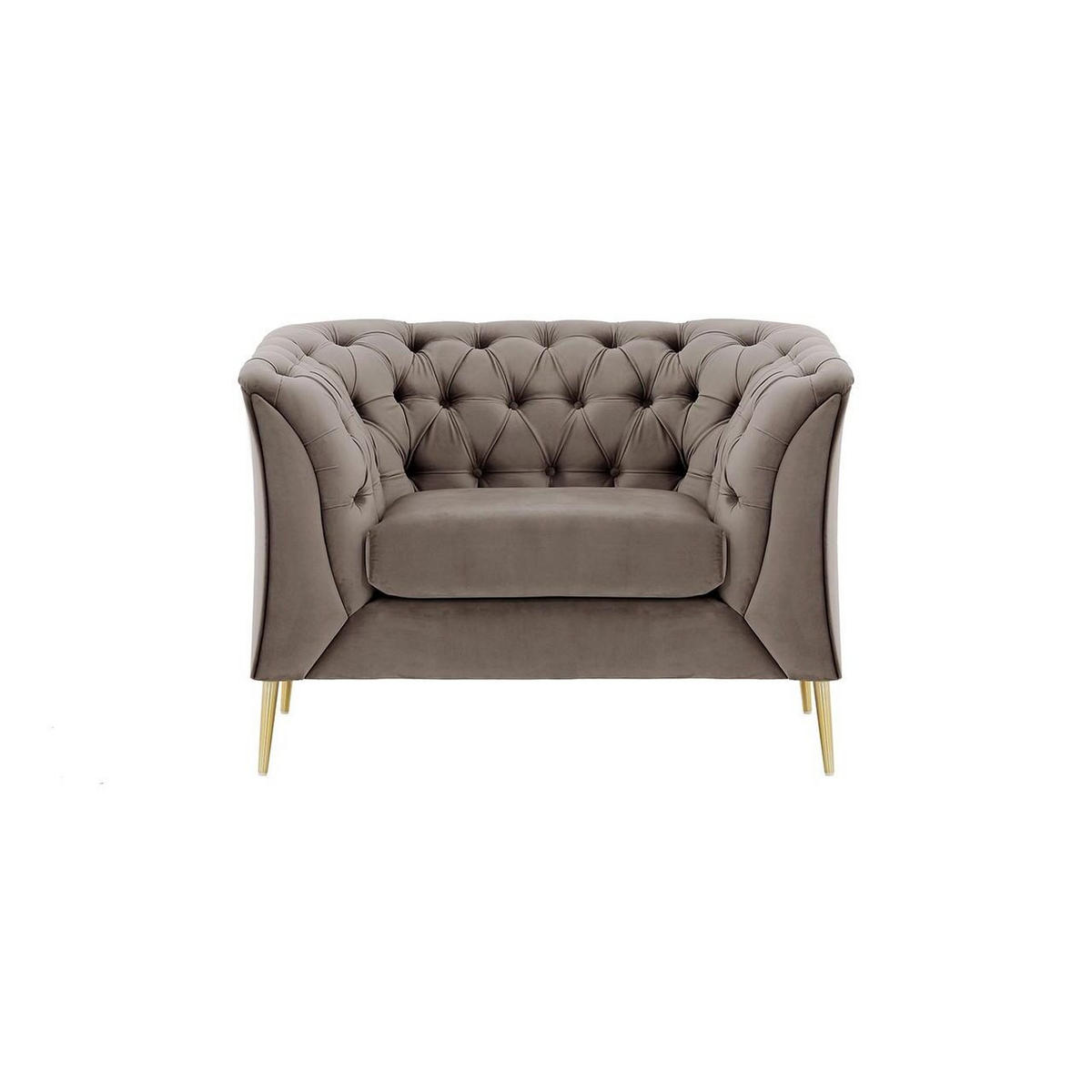 SESSEL Chesterfield Modern-Velluto 17 - Braun, Holz/Textil (106/74/80cm)