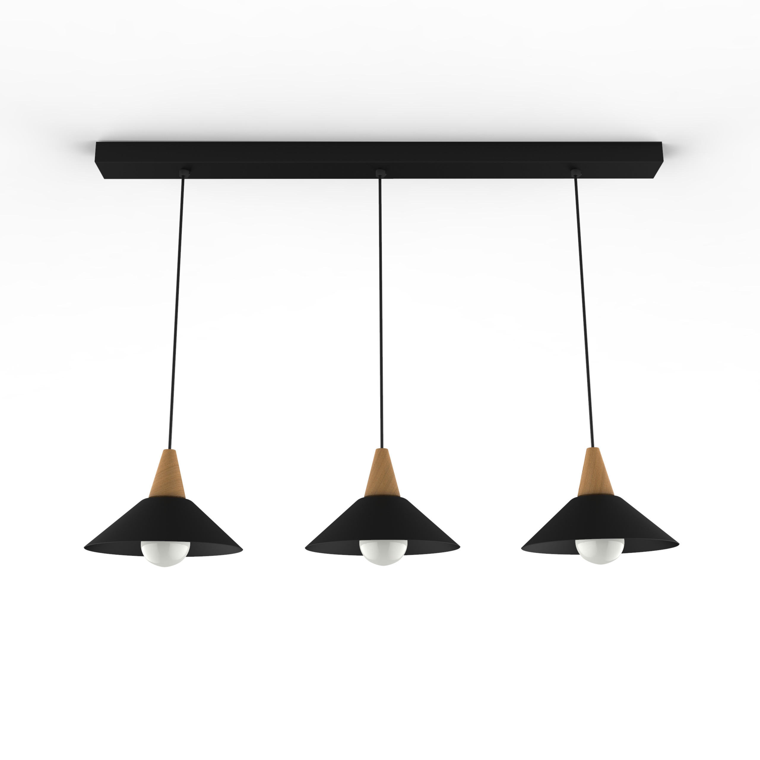 HÄNGELEUCHTE Funnel Linear - Schwarz, Metall (25/100/16cm) - Lumicom