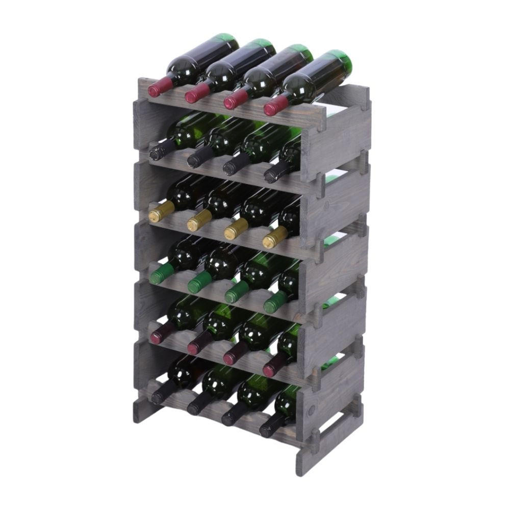 WEINREGAL VINOTECA FLEX PRO HxBxT 79x46x28cm 24 Flaschen auf 6 Ebenen Grau - Grau, Holz (46/79/28cm) - PROREGAL
