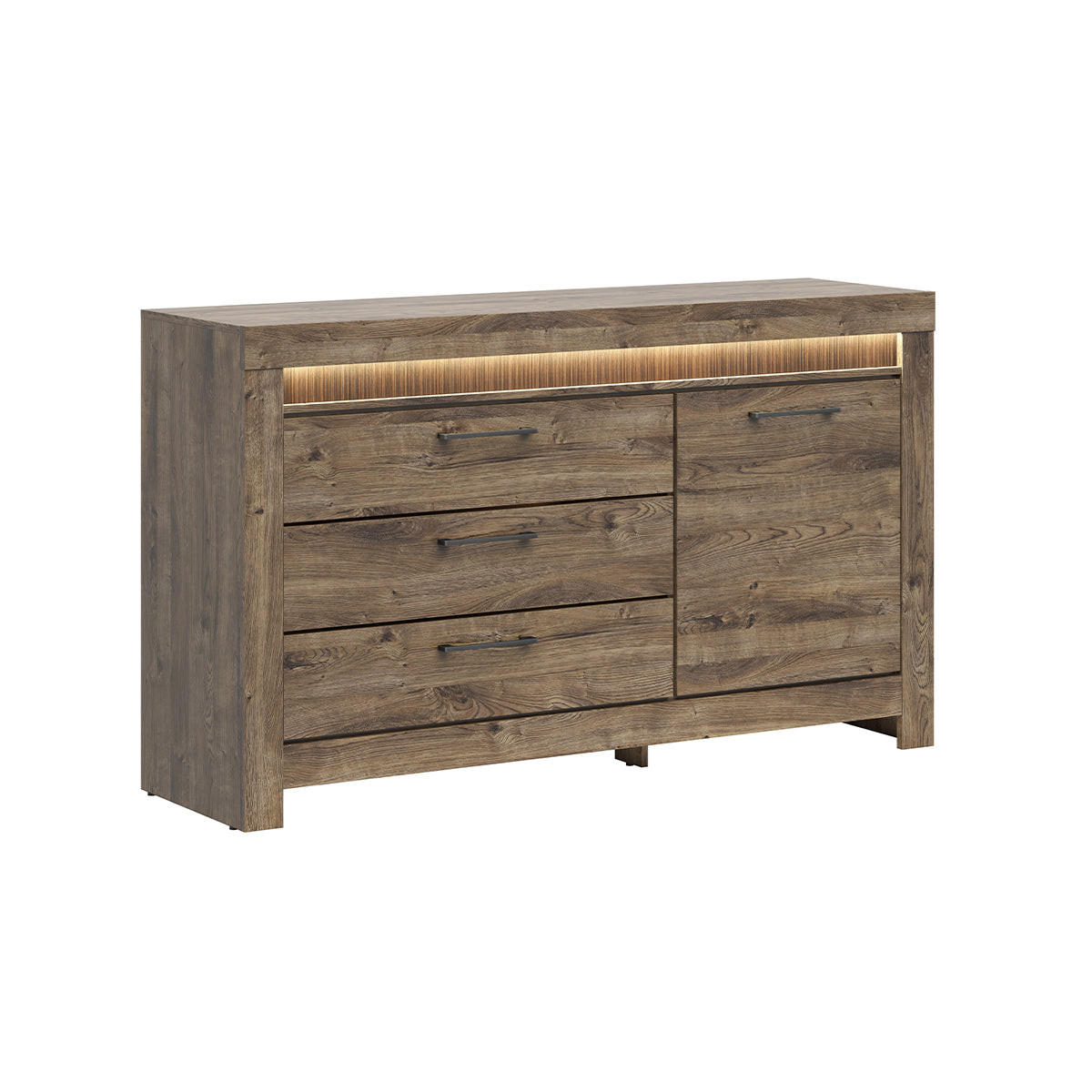 KOMODA Amaury Drevo - hnedá, kompozitné drevo (157/93/45cm) - Petits-meubles