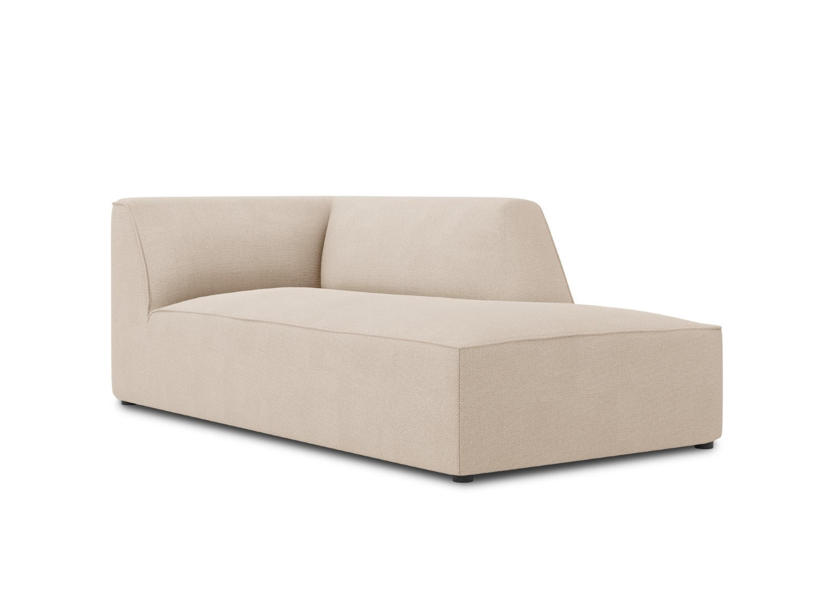 CHAISELONGUE rechts Ruby aus strukturiertem Stoff beige - Creme, Textil (93/69/180cm) - Micadoni