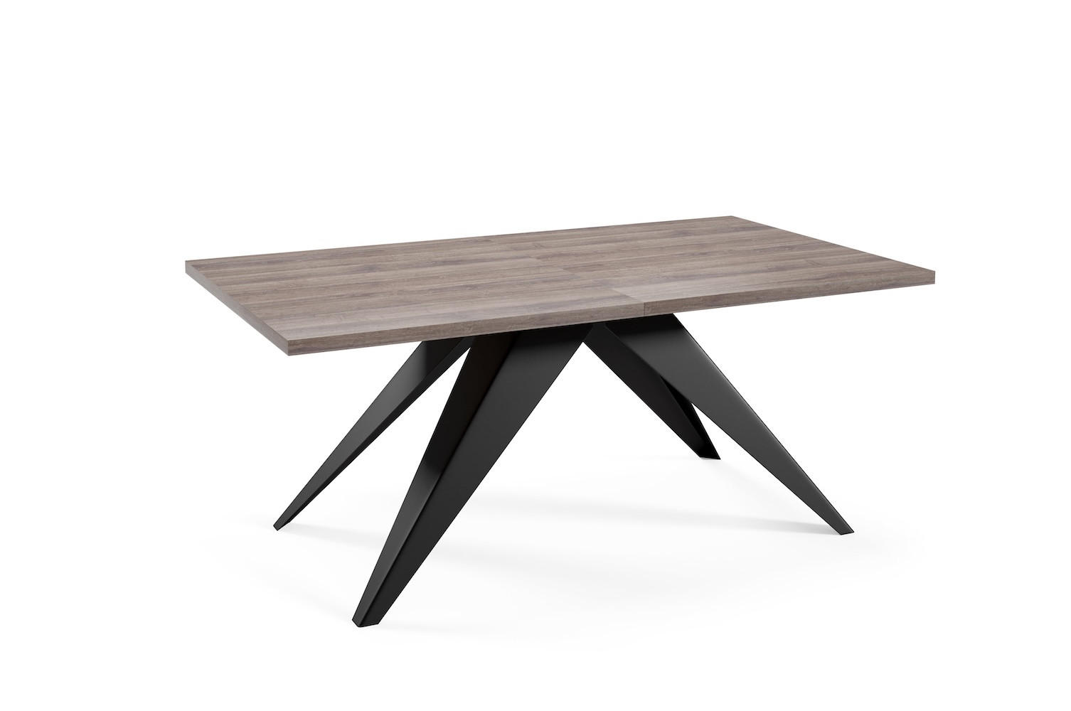 ESSTISCH Vento Shermann Eiche anthrazit / Schwarz 140/240 / 80 / 76cm - Anthrazit/Schwarz, Holz/Holzwerkstoff (140/80/76cm) - Feldmann-Wohnen