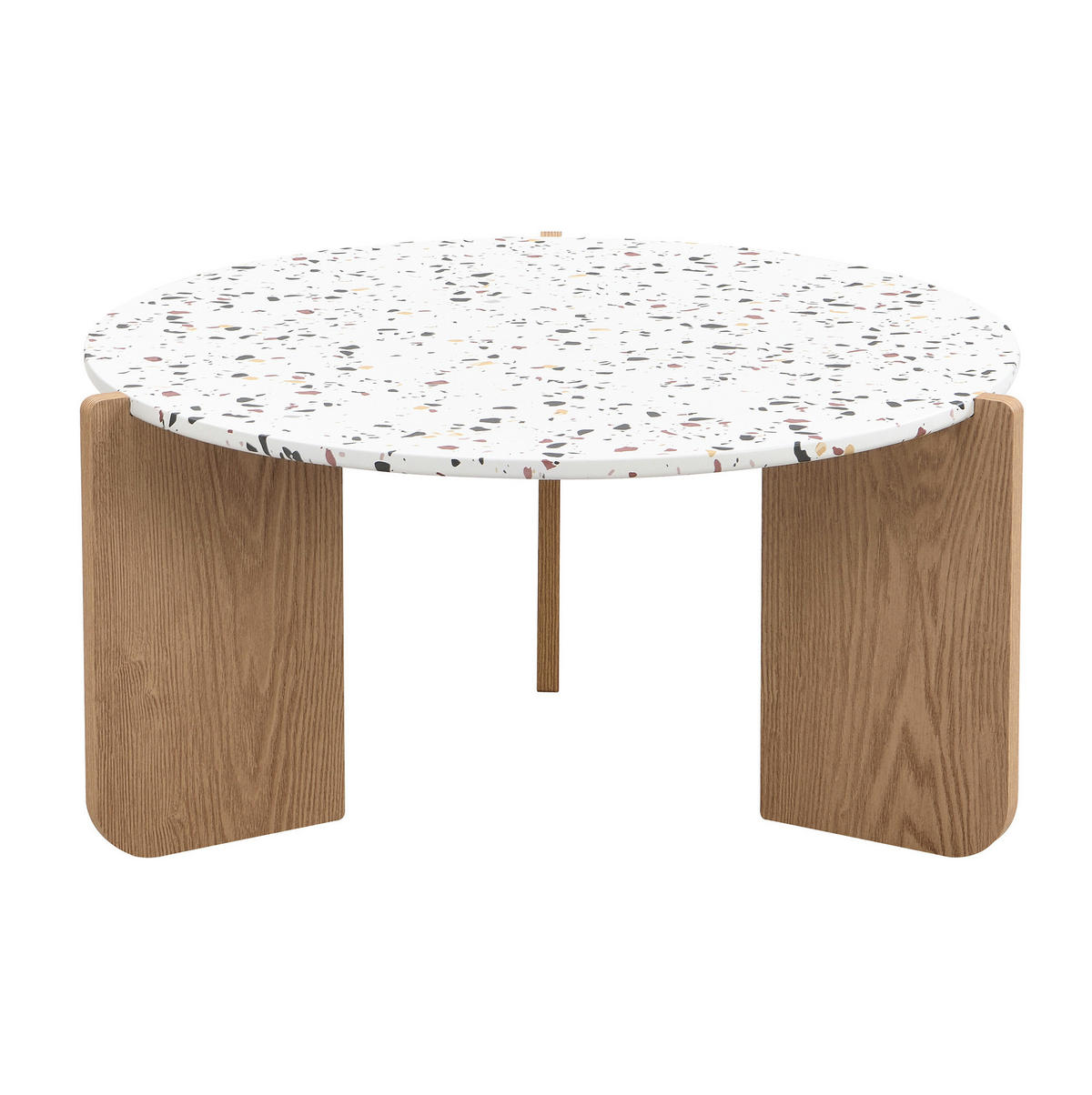 SADA konferenčních stolků 70/70/35 cm přírodní a bílá z MDF v zasouvacím provedení - bílá, kompozitní dřevo (70/70/35cm) - OKWISH