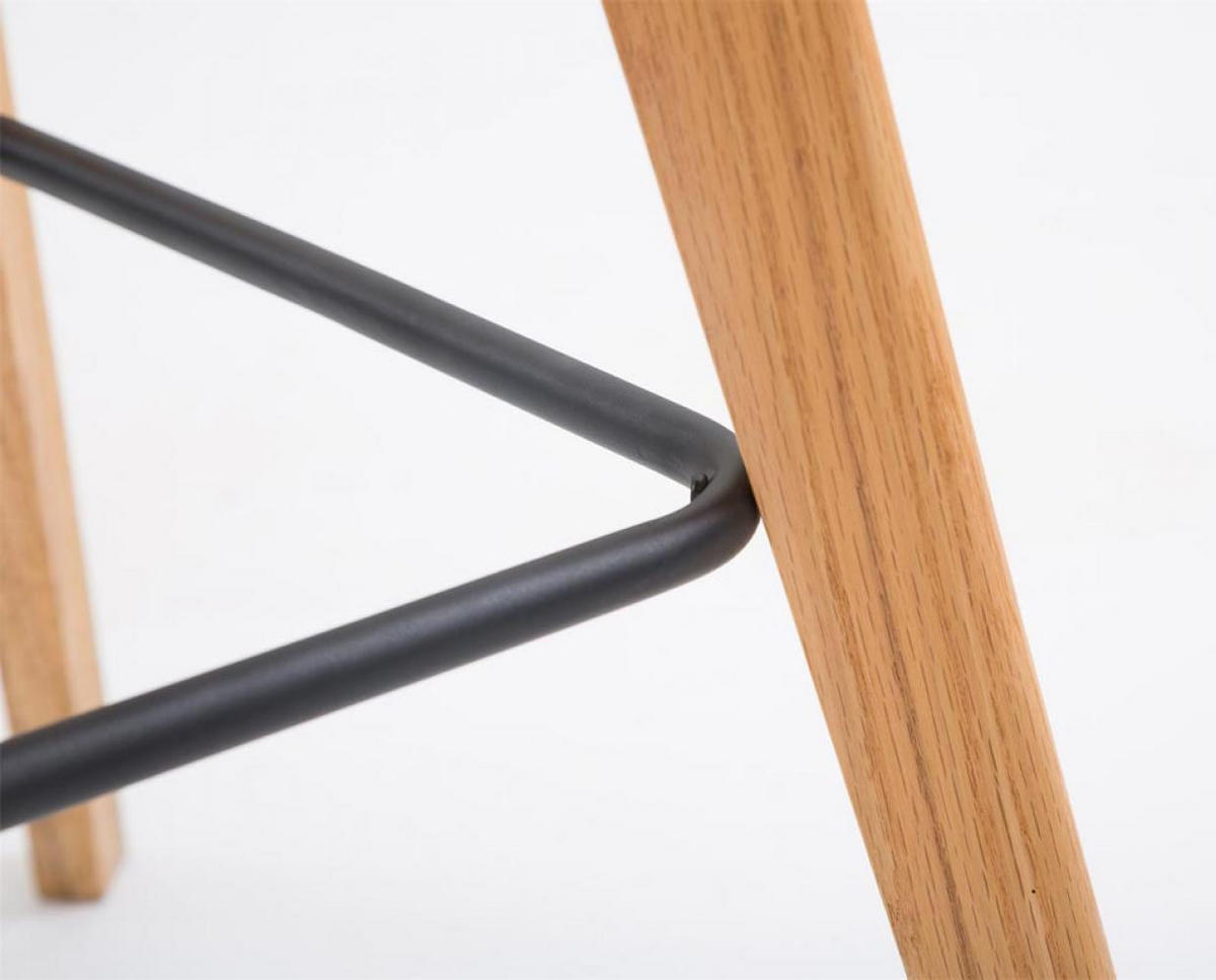 BARHOCKER 2er Set Kunststoff orange - Eukalyptusholzfarben/Orange, Holz/Kunststoff (48/112/56cm) - CLP