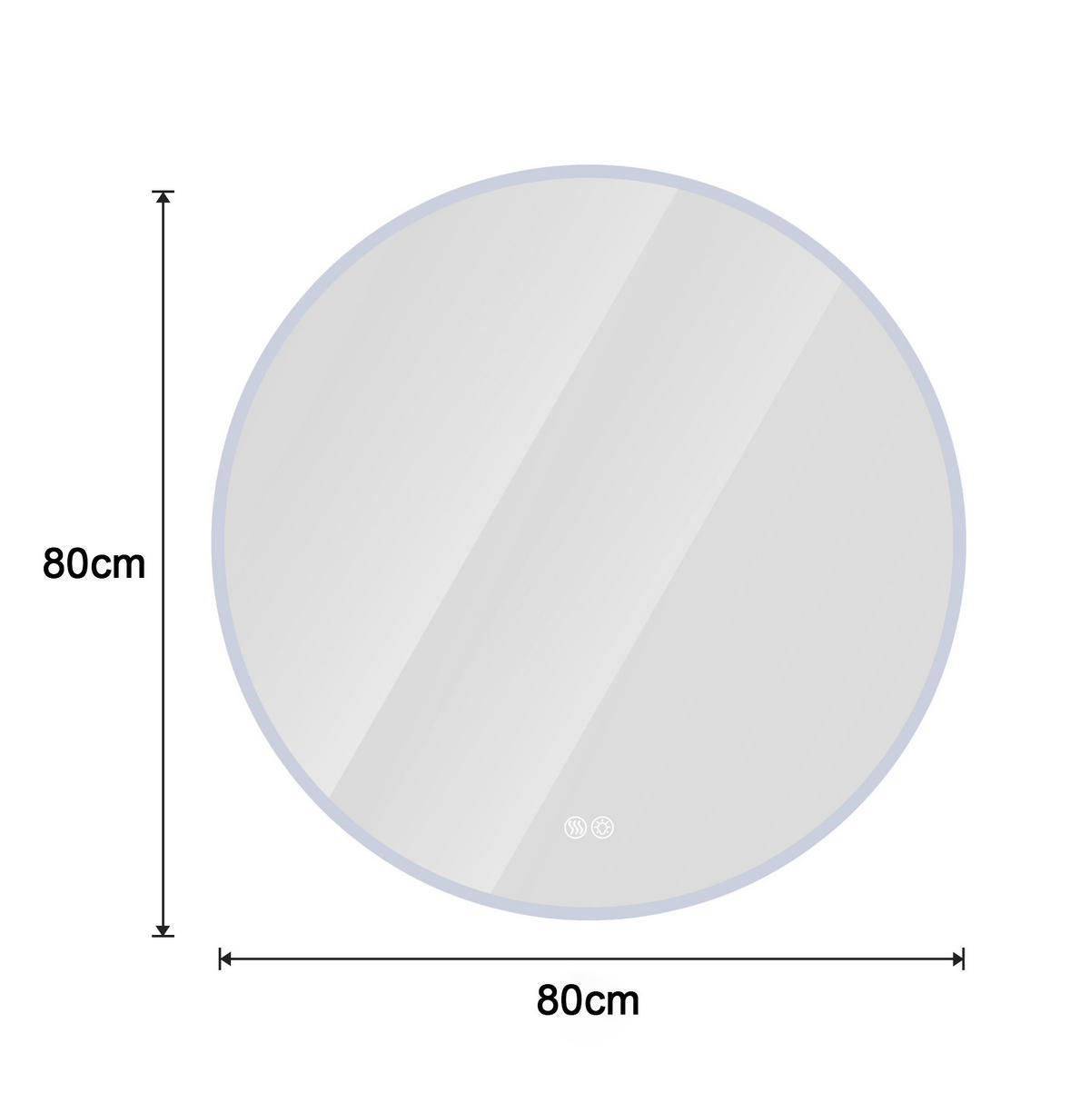 WANDSPIEGEL 80/3/80 cm silber aus Glas und Metall mit Anti-Beschlag, dimmbar - Silberfarben, Glas (80/3/80cm) - OKWISH