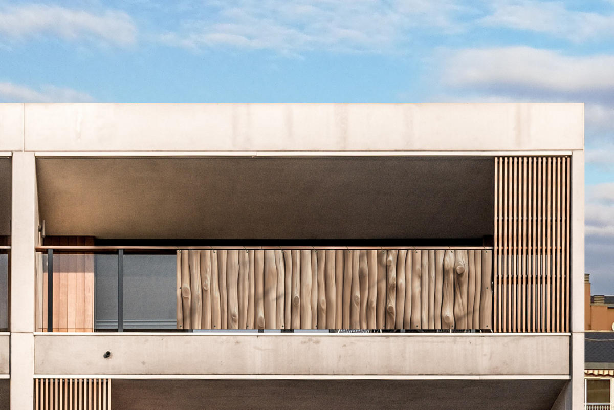 BALKON-SICHTSCHUTZ Holz - Stiel - Hellbraun - Ahornfarben, Kunststoff (300/75cm) - MuchoWow