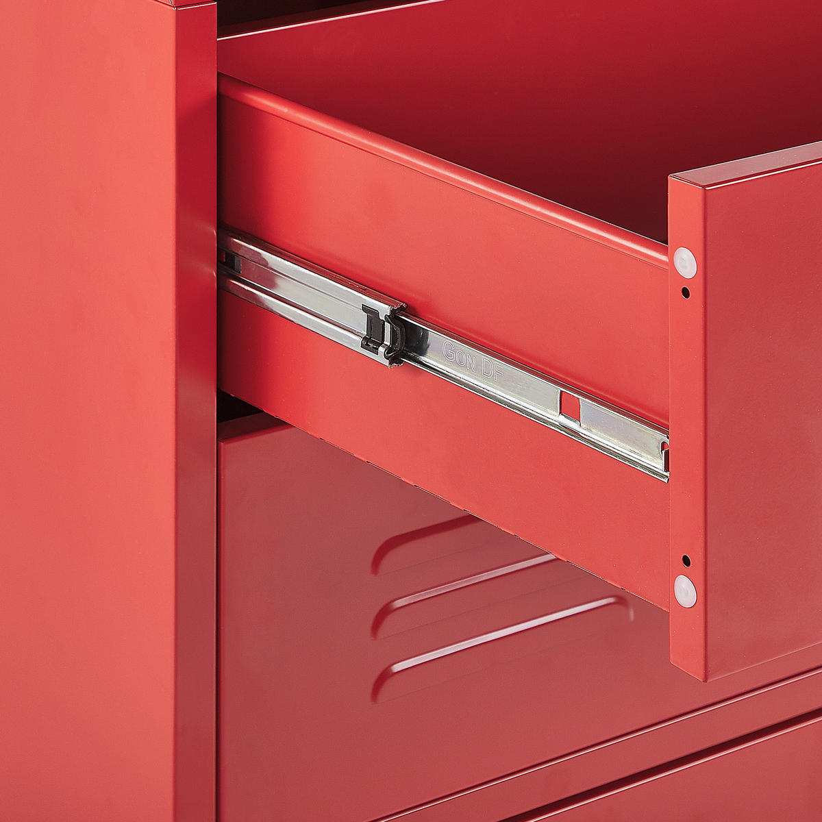 KOMMODE rot 4 Schubladen Enago - Rot, Metall (80/102/40cm) - Beliani