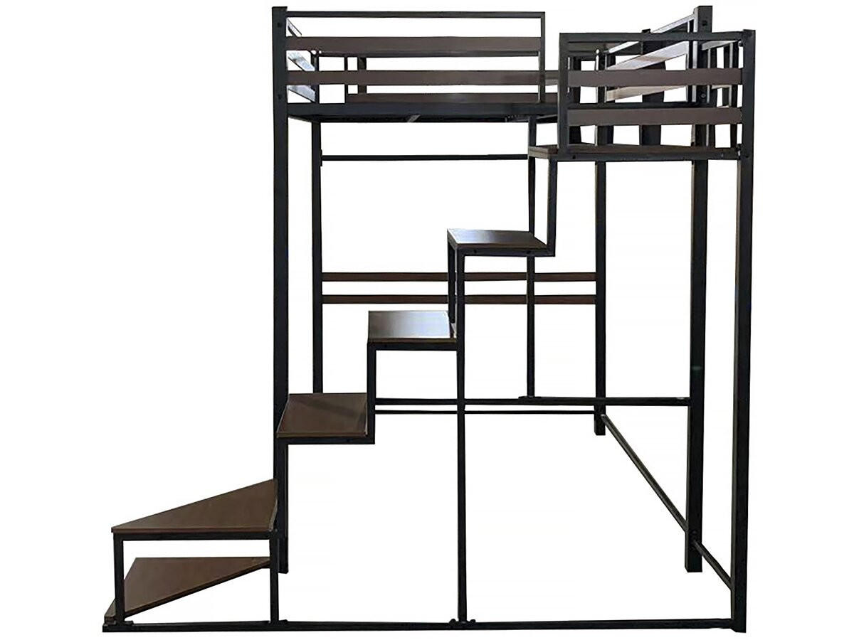 ETAGENBETT lena Schwarz - Schwarz, Metall (190/140cm) - Habitat Garten