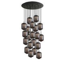 GALERIELEUCHTE Velo 20-flammig Rauch Ø 25 cm - Anthrazit/Schwarz, Glas (25/25/27cm) - s.luce