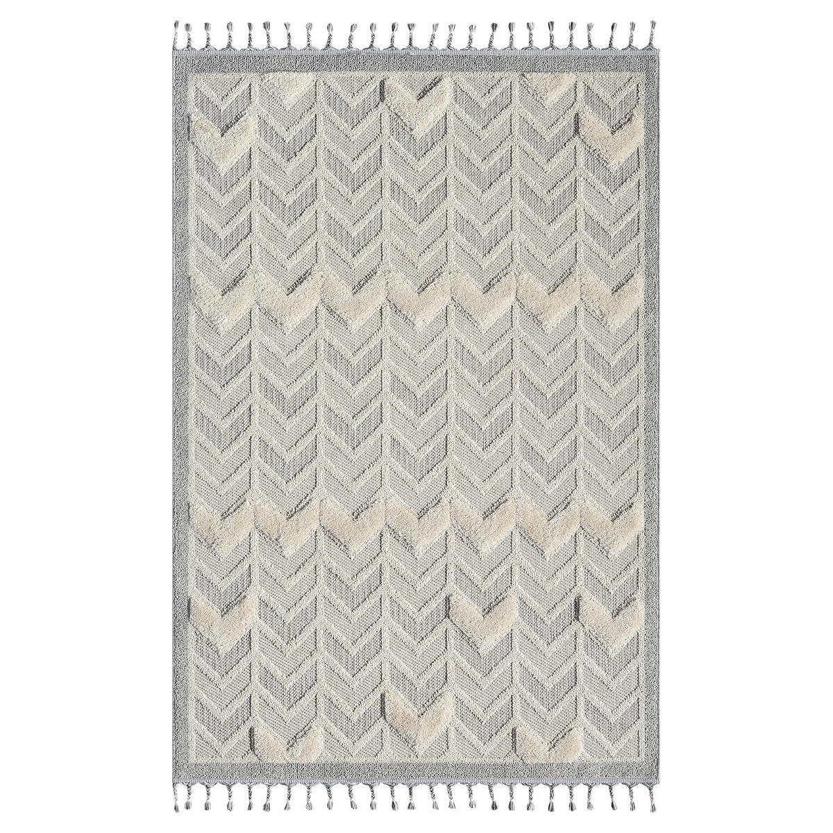 KURZFLOR-TEPPICH Valencia 920 Creme 200x290 cm - Blau/Creme, Textil (200/290cm) - carpet city