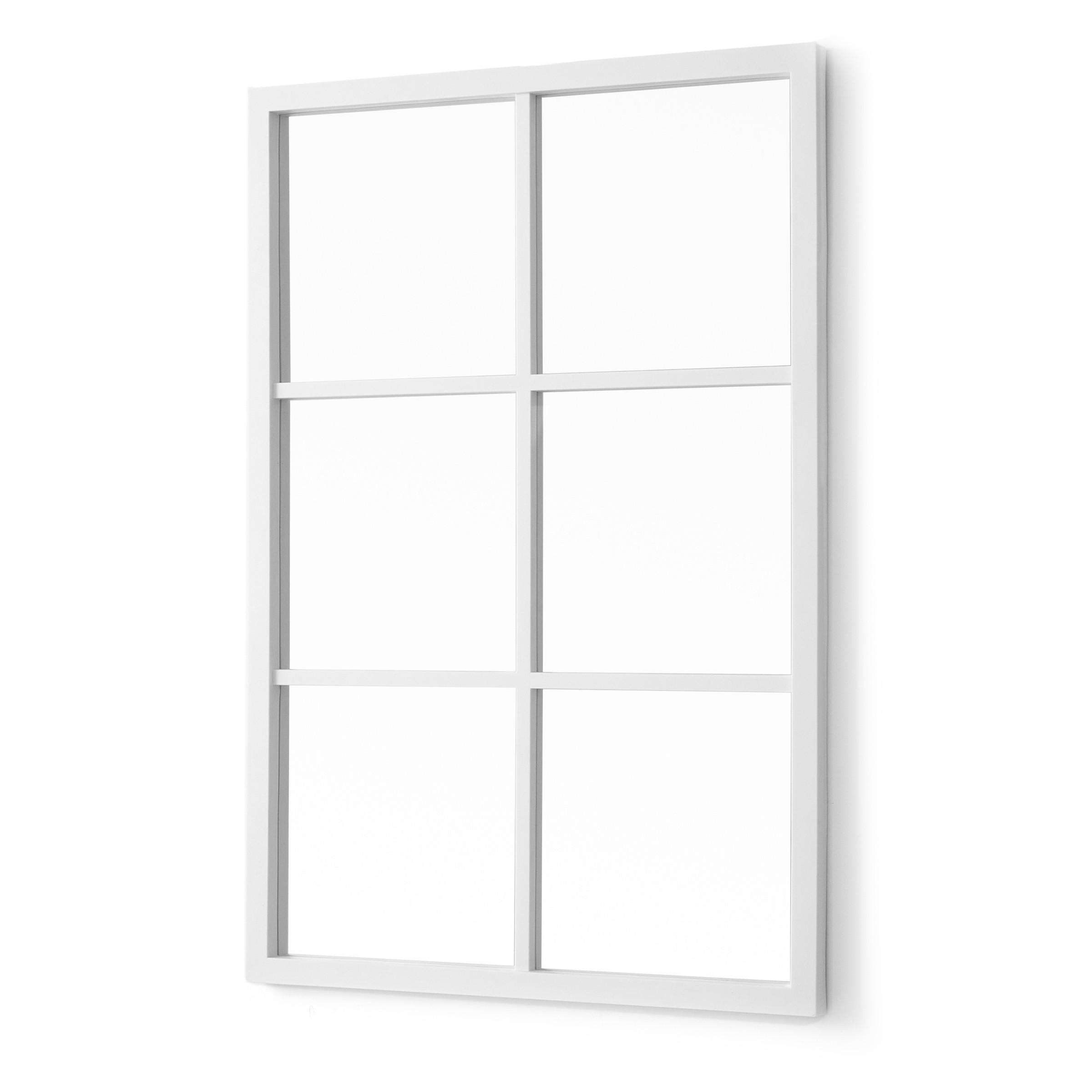 SPIEGEL Sprossen rechteckig 71/49 cm - Weiß, Glas (71/49/2.7cm) - Giftdecor