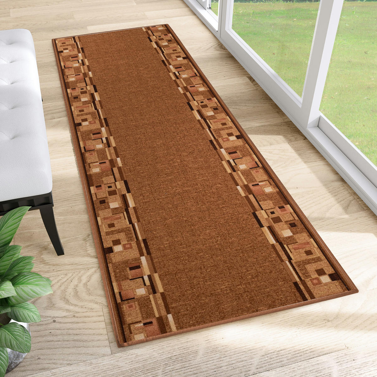 TEPPICHLÄUFER Anti-Rutsch Beige rutschfest Gummiunterlage 100/700 cm - Beige, Textil (100/700cm) - Tapiso