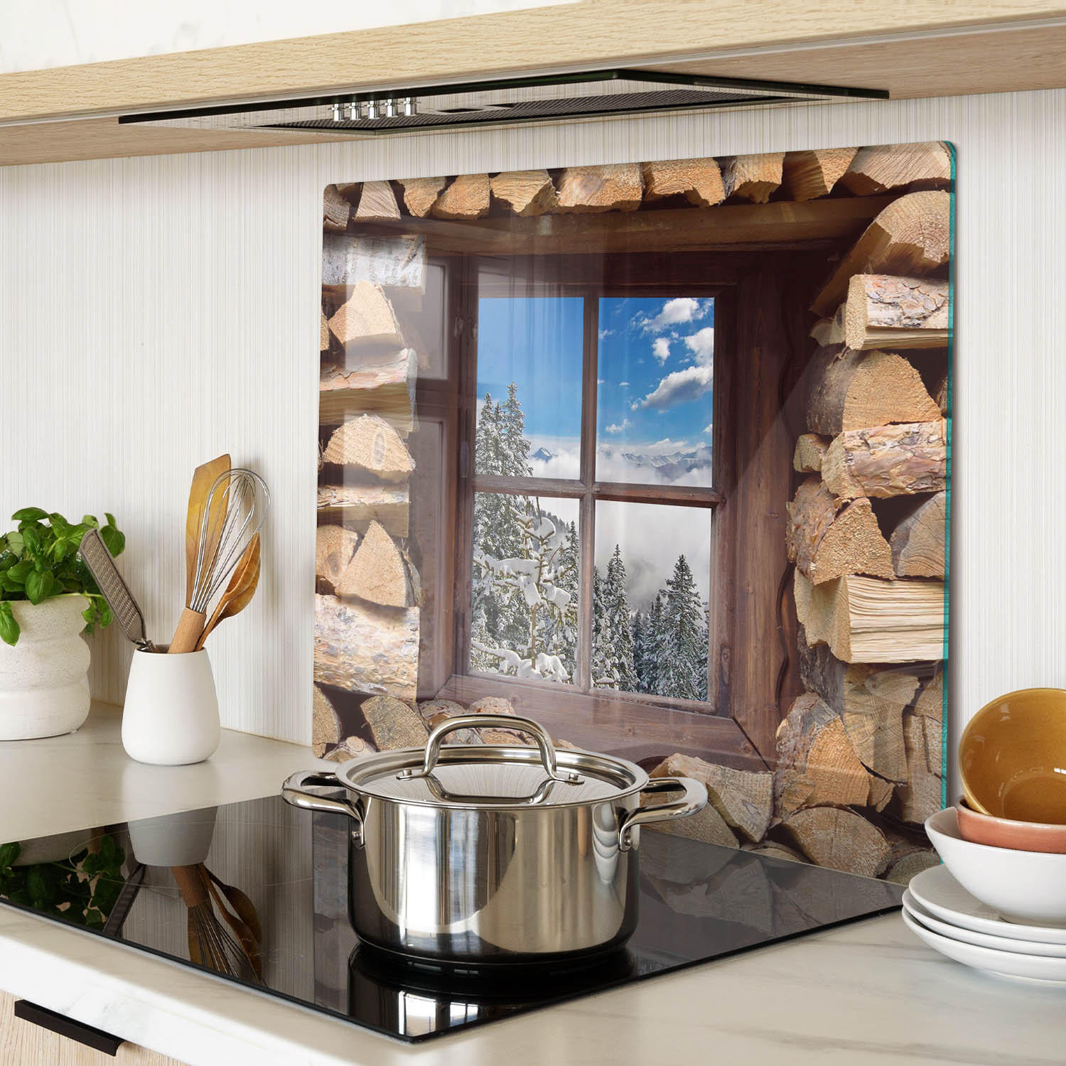 GLASPLATTE 60x52 cm Winterfenster - Multicolor, Glas (60/0.4/52cm) - TULUP