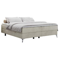BOXBETT LESS 200/200 Beige Velvet - H3 - Beige, Holz/Textil (200/200cm) - MKS