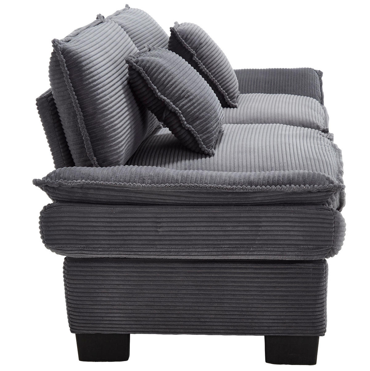SOFA 2-Sitzer mit tiefem Sitz 224 x 81 x 81 cm Velvet Dark Gray - Dunkelgrau, Kunststoff (224/81/81cm) - Meubliv