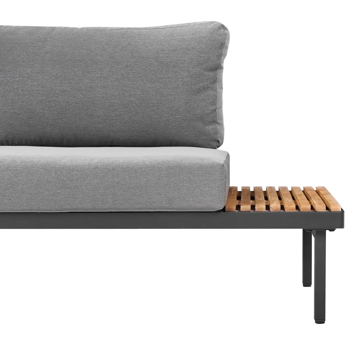 GARTENSOFA 3-Sitzer Akazienholz Dunkelgrau Fivizzano - Dunkelgrau/Braun, Holz (266/78/69cm) - Beliani