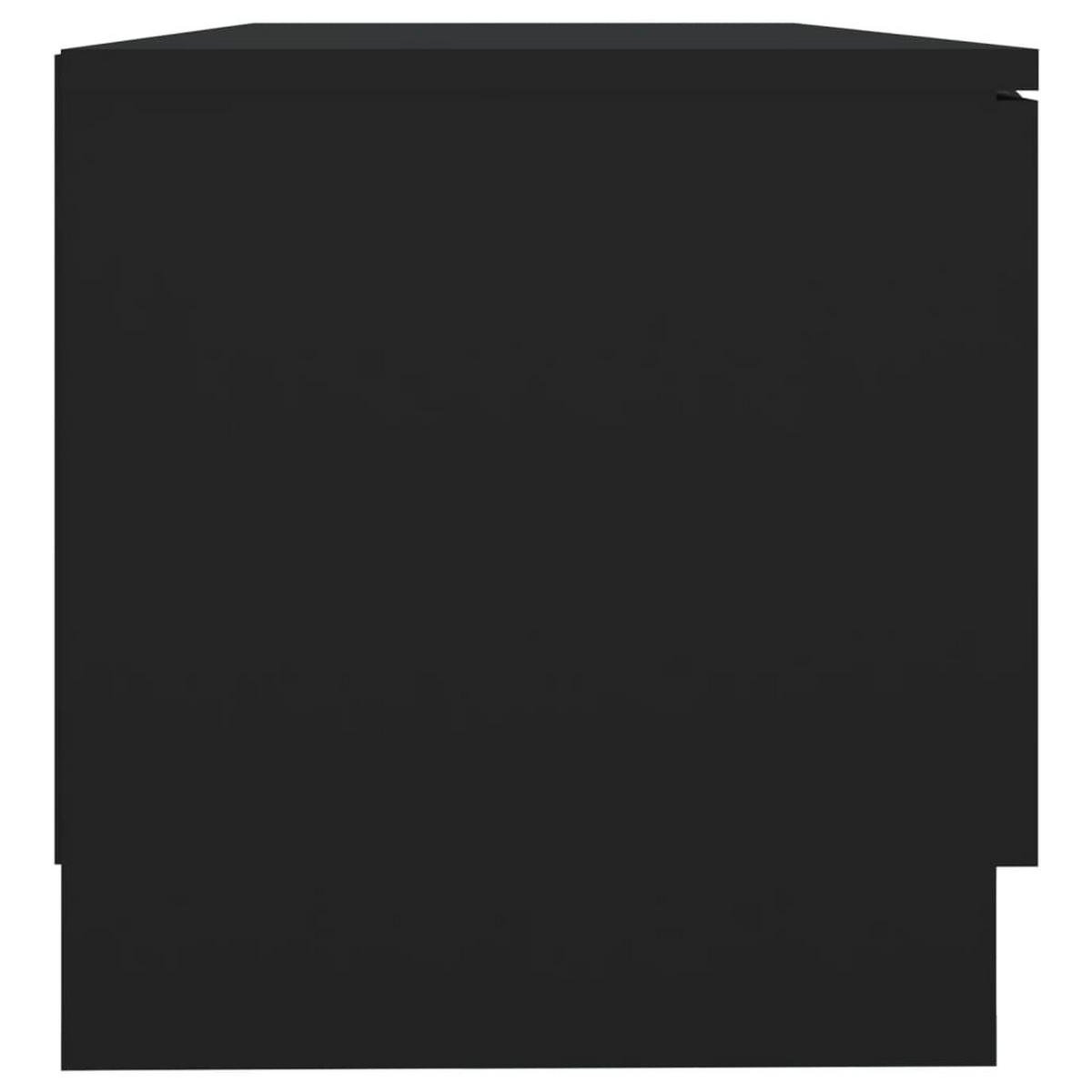 LOWBOARD mit 3 Fächern, 1 Schublade 80/35/36,5 cm aus Holzwerkstoff in Schwarz - Schwarz, Holz (80/36.5/35cm) - vidaXL