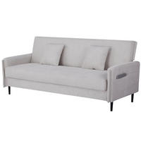 SCHLAFSOFA 3-Sitzer mit Stauraum aus Stoff, Beige - Beige, Textil (85/87/200cm) - Giga Meubel