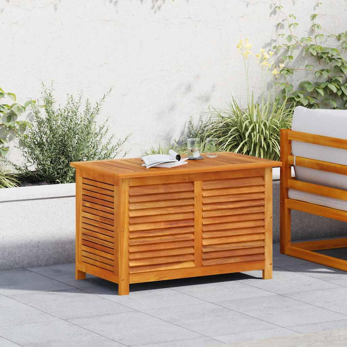 GARTENBOX Mit Lüftungsschlitzen 90/50/56 Cm Massivholz Akazie - Braun, Holz (50/56/90cm) - vidaXL