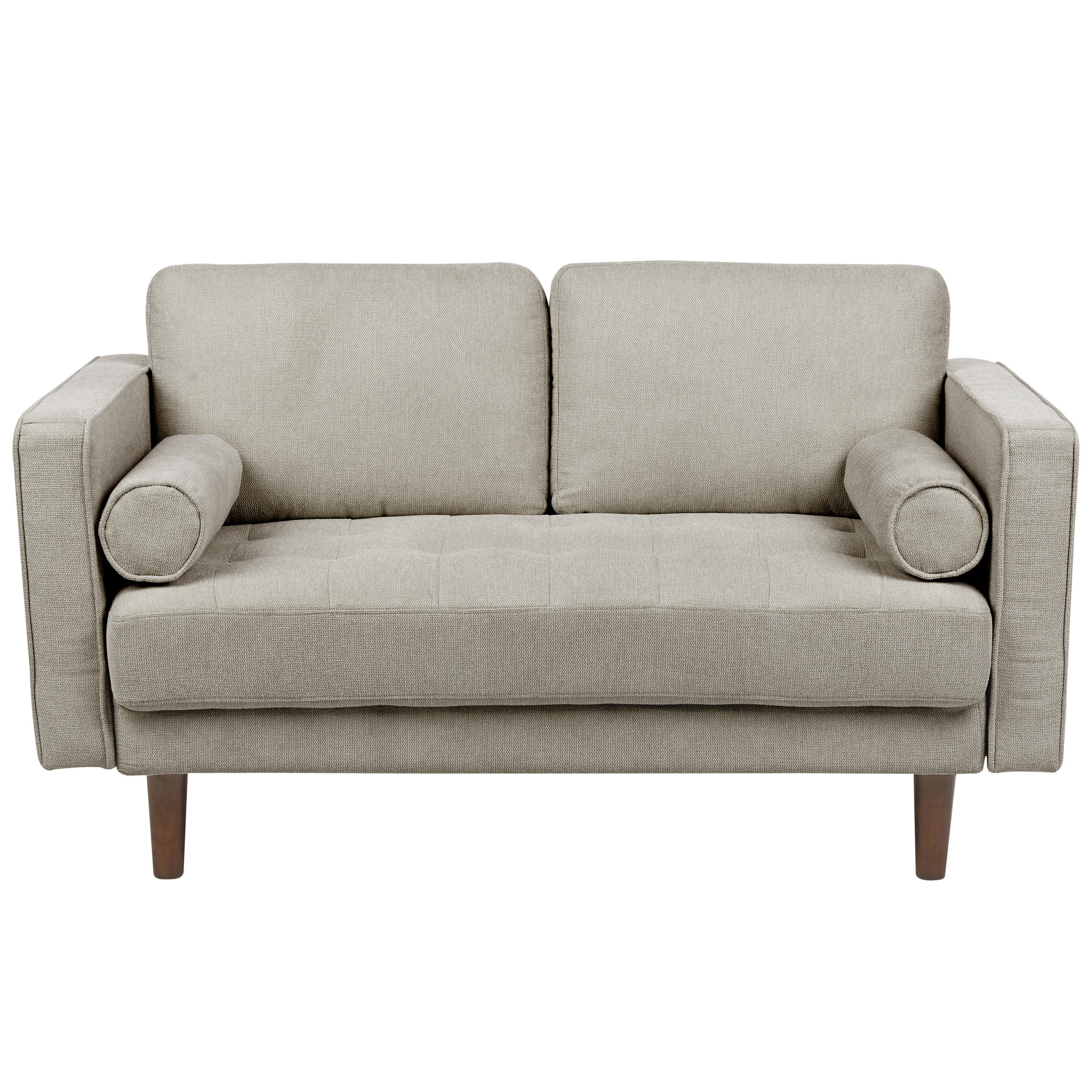 2-SITZER-SOFA taupe Nurmo - Dunkelbraun/Braun, Textil (140/78/74cm) - Beliani