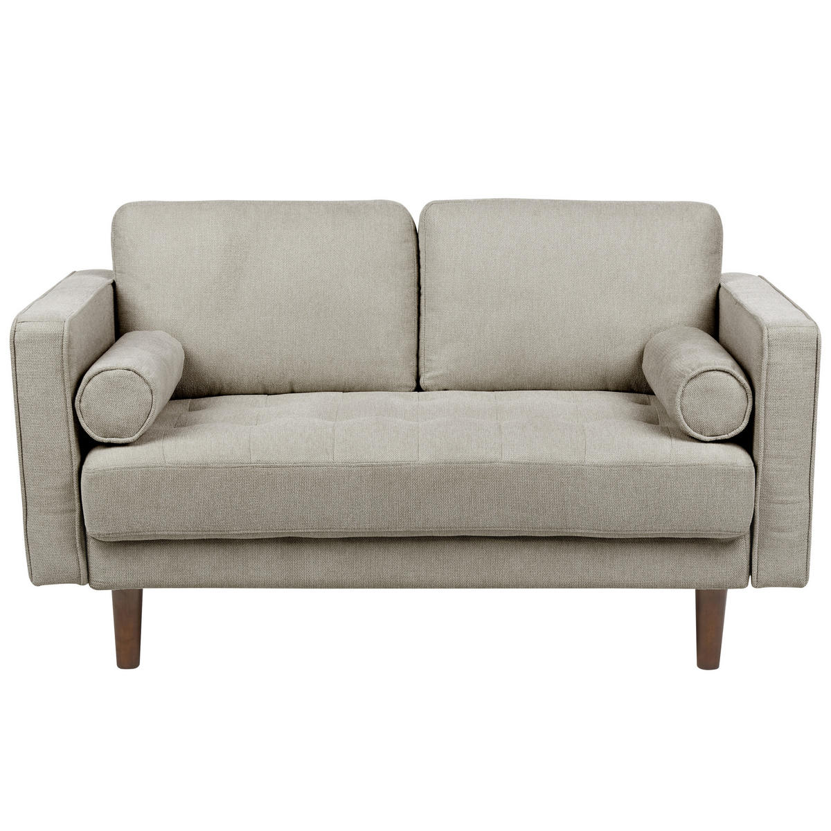 2-SITZER-SOFA taupe Nurmo - Dunkelbraun/Braun, Textil (140/78/74cm) - Beliani