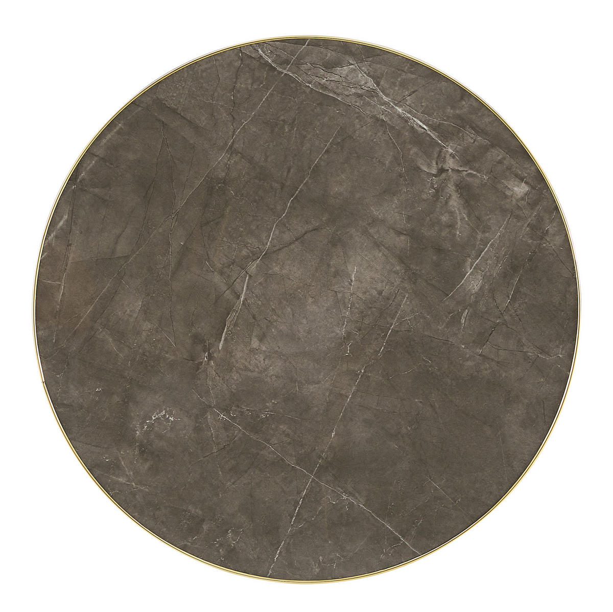 BEISTELLTISCH rund in Grau/Gold mit Marmoroptik und Edelstahlgestell,59.5/59.5/73.5 cm - Grau, Holzwerkstoff (59.5/59.5/73.5cm) - BEAOK