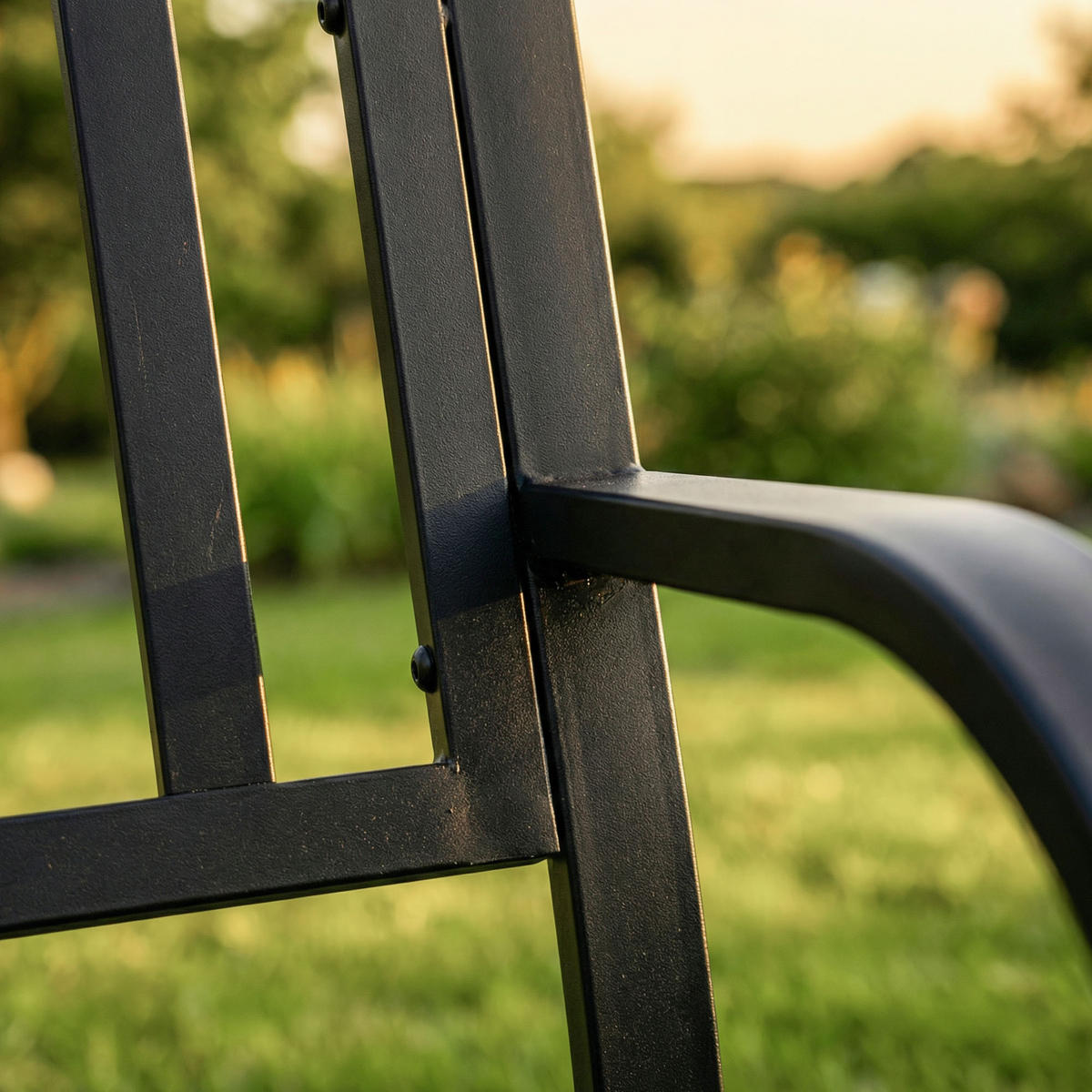 GARTENBANK LINEA Schwarz 119 x 76 x 51 cm - Schwarz, Metall (119/76/51cm) - Akord