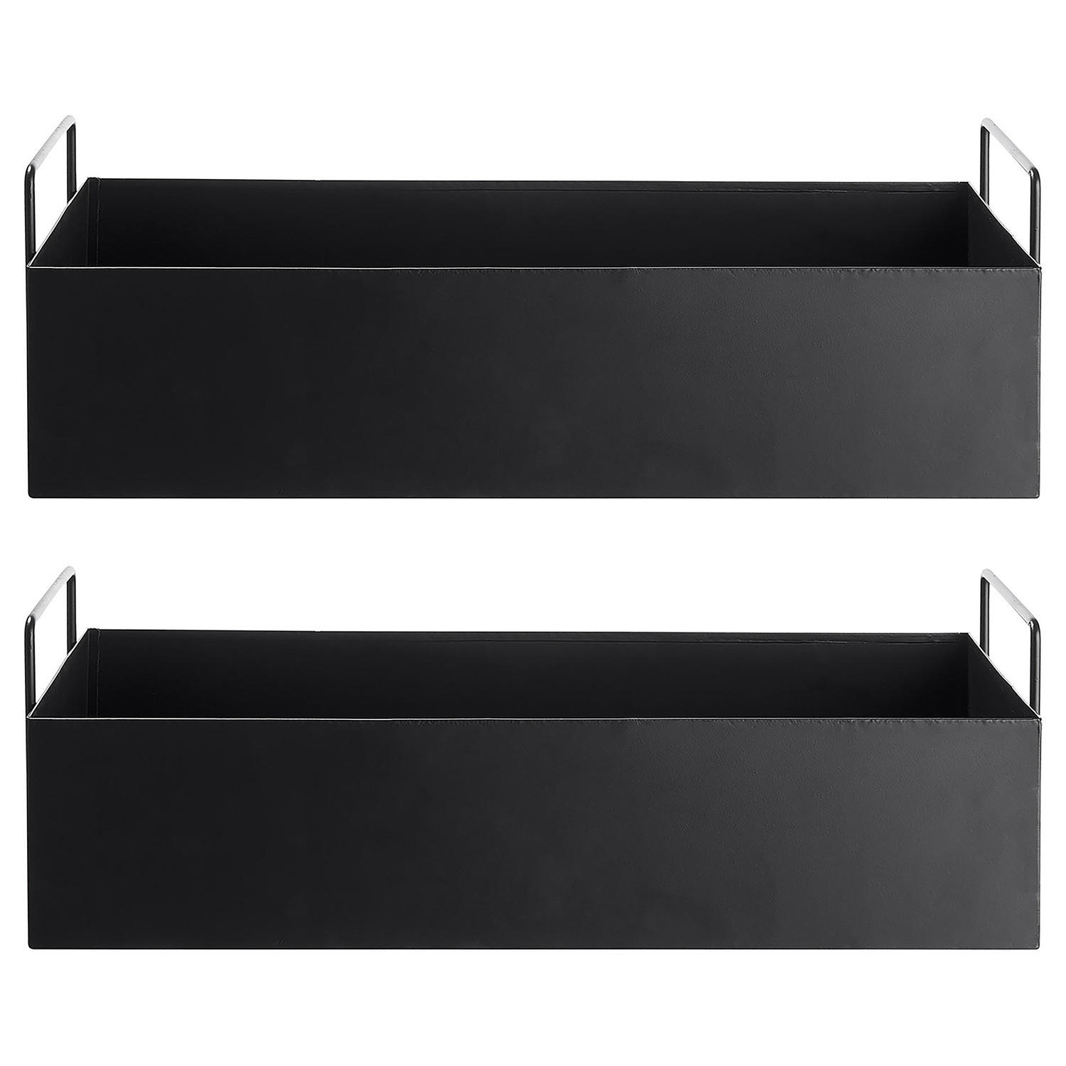 PFLANZKASTEN (2er Set) Planta - Schwarz, Metall (45/16/17cm) - Butlers