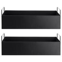 PFLANZKASTEN (2er Set) Planta - Schwarz, Metall (45/16/17cm) - Butlers